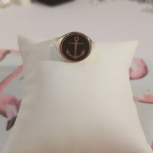 Load image into Gallery viewer, Sterling silver 925 Onyx Anchor ring
