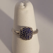 Load image into Gallery viewer, Sterling silver  Blue sapphire ring cz
