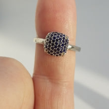 Load image into Gallery viewer, Sterling silver  Blue sapphire ring cz
