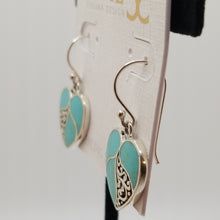 Load image into Gallery viewer, Sterling silver 925 Turquoise heart earrings
