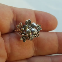 Load image into Gallery viewer, Sterling silver 925 ring  Heart Dragonfly Flower
