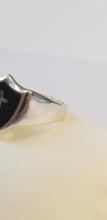 Load image into Gallery viewer, Black onyx Sterling silver 925 cross ring
