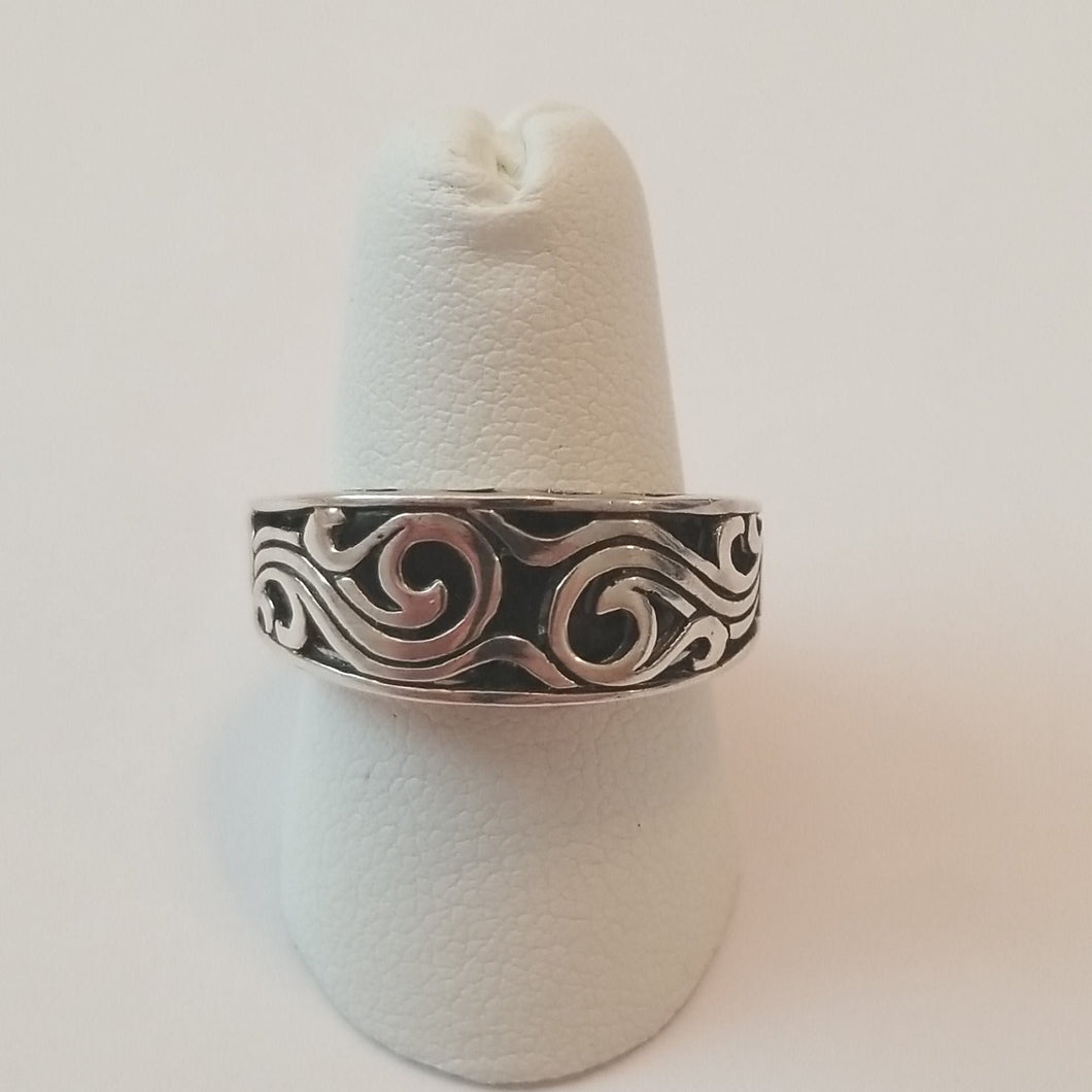 Sterling silver 925 Swirl wave ring